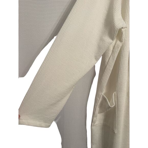 Womens Plus 1X Chic Lagenlook Ribbed Open Front Long Sleeve Longline Cardigan - Picture 4 of 10